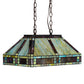 Meyda Lighting Chaves 20" 4-Light Mahogany Bronze Island Pendant Light With Multi-Colored Shade Glass