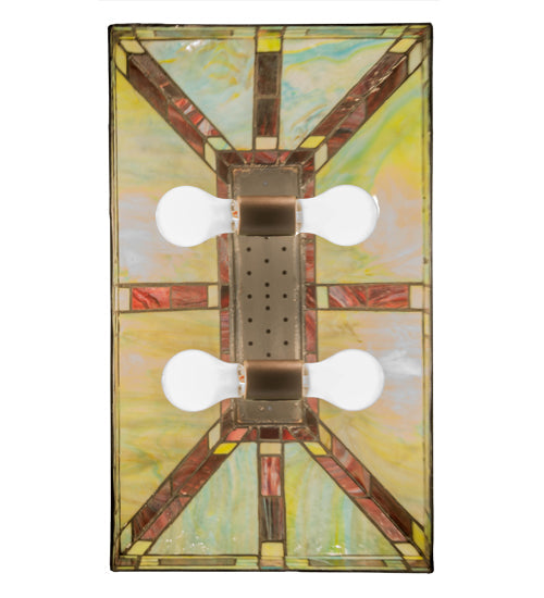Meyda Lighting Chaves 20" 4-Light Mahogany Bronze Island Pendant Light With Multi-Colored Shade Glass