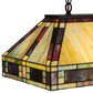 Meyda Lighting Chaves 20" 4-Light Mahogany Bronze Island Pendant Light With Multi-Colored Shade Glass