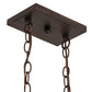 Meyda Lighting Chaves 20" 4-Light Mahogany Bronze Island Pendant Light With Multi-Colored Shade Glass