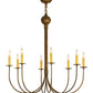 Meyda Lighting Cheal 36" 8-Light Antique Brass Matte Chandelier With Ivory Faux Candlelight