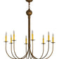 Meyda Lighting Cheal 36" 8-Light Antique Brass Matte Chandelier With Ivory Faux Candlelight