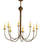 Meyda Lighting Cheal 36" 8-Light Antique Brass Matte Chandelier With Ivory Faux Candlelight