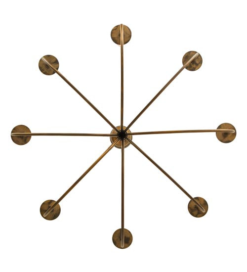 Meyda Lighting Cheal 36" 8-Light Antique Brass Matte Chandelier With Ivory Faux Candlelight