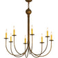 Meyda Lighting Cheal 36" 8-Light Antique Brass Matte Chandelier With Ivory Faux Candlelight