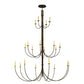 Meyda Lighting Cheal 78" 20-Light 3-Tier Timeless Bronze Chandelier With Ivory Faux Candlelight