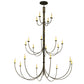 Meyda Lighting Cheal 78" 20-Light 3-Tier Timeless Bronze Chandelier With Ivory Faux Candlelight