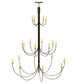Meyda Lighting Cheal 78" 20-Light 3-Tier Timeless Bronze Chandelier With Ivory Faux Candlelight