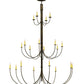 Meyda Lighting Cheal 78" 20-Light 3-Tier Timeless Bronze Chandelier With Ivory Faux Candlelight