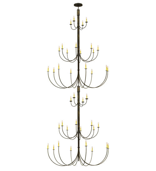 Meyda Lighting Cheal 78" 40-Light 6-Tier Timeless Bronze Chandelier With Ivory Faux Candlelight