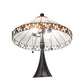 Meyda Lighting Checkerboard 22" 2-Light Mahogany Bronze Table Lamp With White & Amber Shade Glass