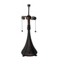 Meyda Lighting Checkerboard 22" 2-Light Mahogany Bronze Table Lamp With White & Amber Shade Glass