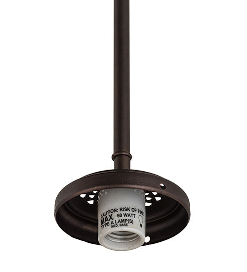 Meyda Lighting Checkers 24" 3-Light Mahogany Bronze Cascading Pendant Light With Multi-Colored Shade Glass