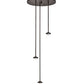 Meyda Lighting Checkers 24" 3-Light Mahogany Bronze Cascading Pendant Light With Multi-Colored Shade Glass