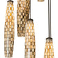 Meyda Lighting Checkers 255204 48" 8-Light Timeless Bronze Cascading Pendant Light With Beige Shade Glass