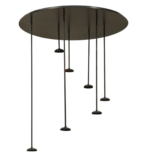 Meyda Lighting Checkers 46" 7-Light Timeless Bronze Pendant Light Hardware
