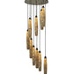Meyda Lighting Checkers 48" 10-Light Timeless Bronze Cascading Pendant Light With Amber Shade Glass