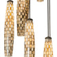 Meyda Lighting Checkers 48" 8-Light Timeless Bronze Cascading Pendant Light With Beige Shade Glass
