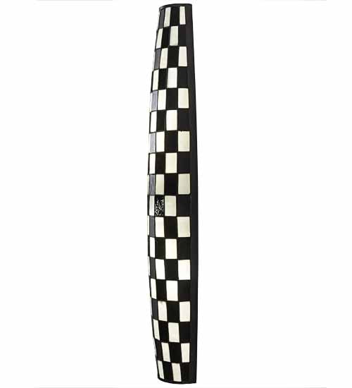Meyda Lighting Checkers 7" 2-Light White Tube Wall Sconce With Black & White Shade Glass