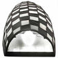 Meyda Lighting Checkers 7" 2-Light White Tube Wall Sconce With Black & White Shade Glass