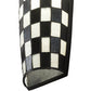 Meyda Lighting Checkers 7" 2-Light White Tube Wall Sconce With Black & White Shade Glass