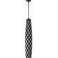 Meyda Lighting Checkers 7" Mahogany Bronze Pendant Light With Black & White Shade Glass