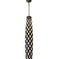 Meyda Lighting Checkers 7" Mahogany Bronze Pendant Light With Black & White Shade Glass