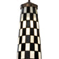 Meyda Lighting Checkers 7" Mahogany Bronze Pendant Light With Black & White Shade Glass