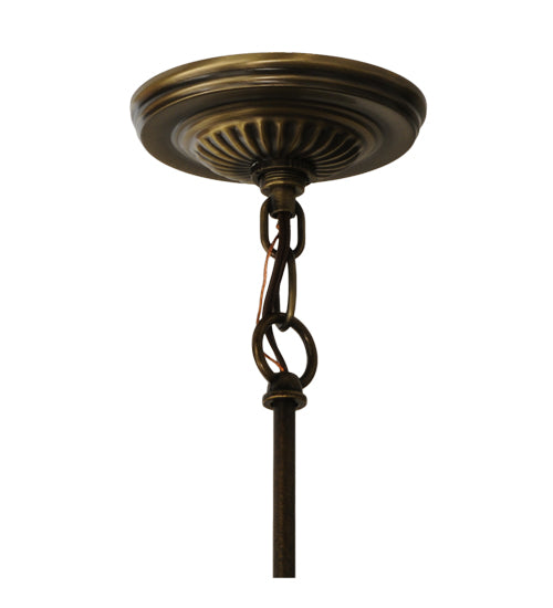 Meyda Lighting Checkers 7" Mahogany Bronze Pendant Light With Black & White Shade Glass