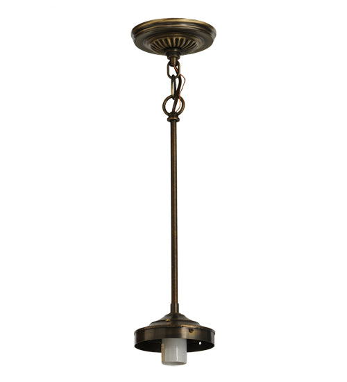Meyda Lighting Checkers 7" Mahogany Bronze Pendant Light With Black & White Shade Glass