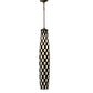 Meyda Lighting Checkers 7" Mahogany Bronze Pendant Light With Black & White Shade Glass