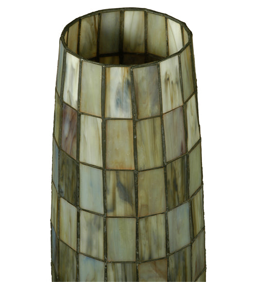 Meyda Lighting Checkers 7" Tortoise Shell Beige & Wispy Sky Beige Tube Shade Glass