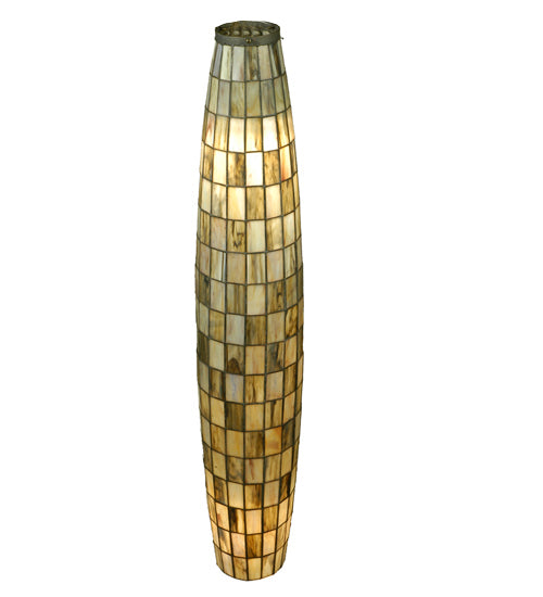 Meyda Lighting Checkers 7" Tortoise Shell Beige & Wispy Sky Beige Tube Shade Glass