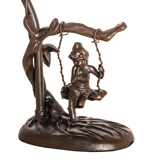 Meyda Lighting Cherub 16" Timeless Bronze On Swing Accent Table Lamp Base