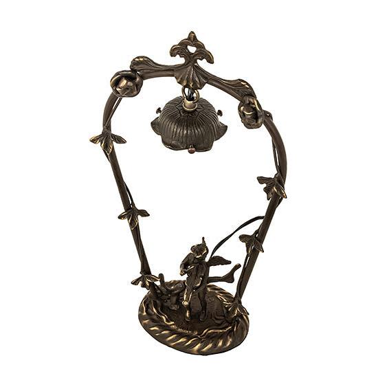 Meyda Lighting Cherub 19" Mahogany Bronze Cherub Violin Mini Lamp