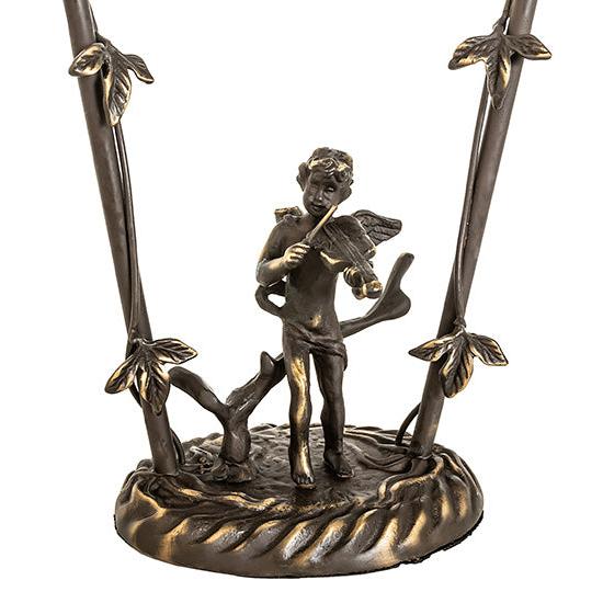 Meyda Lighting Cherub 19" Mahogany Bronze Cherub Violin Mini Lamp