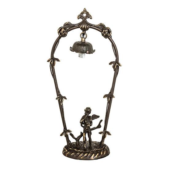Meyda Lighting Cherub 19" Mahogany Bronze Cherub Violin Mini Lamp