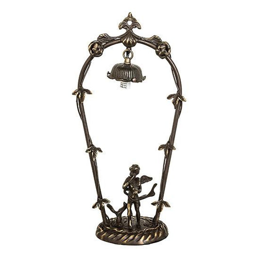 Meyda Lighting Cherub 19" Mahogany Bronze Cherub Violin Mini Lamp