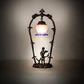 Meyda Lighting Cherub With Violin 19" Mahogany Bronze Mini Table Lamp With Pink and Blue Shade Glass