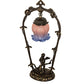 Meyda Lighting Cherub With Violin 19" Mahogany Bronze Mini Table Lamp With Pink and Blue Shade Glass
