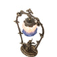 Meyda Lighting Cherub With Violin 19" Mahogany Bronze Mini Table Lamp With Pink and Blue Shade Glass