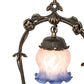 Meyda Lighting Cherub With Violin 19" Mahogany Bronze Mini Table Lamp With Pink and Blue Shade Glass