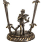 Meyda Lighting Cherub With Violin 19" Mahogany Bronze Mini Table Lamp With Pink and Blue Shade Glass
