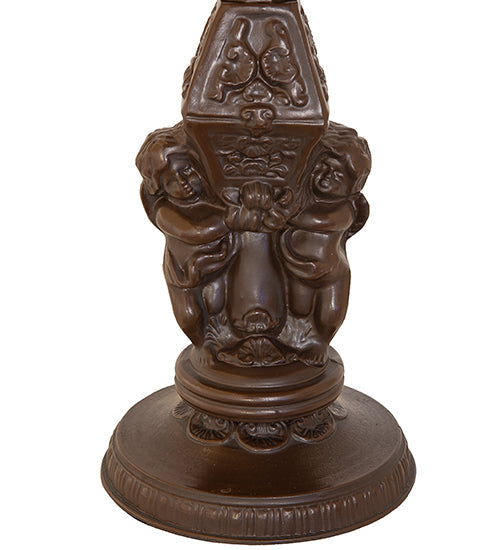 Meyda Lighting Cherubs With Lantern 9" Mahogany Bronze Table Lamp Base