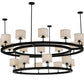 Meyda Lighting Chestnut Hill 81" 20-Light 2-Tier Matte Black Semi-flush Mount Ceiling Light With White Shade