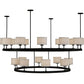 Meyda Lighting Chestnut Hill 81" 20-Light 2-Tier Matte Black Semi-flush Mount Ceiling Light With White Shade