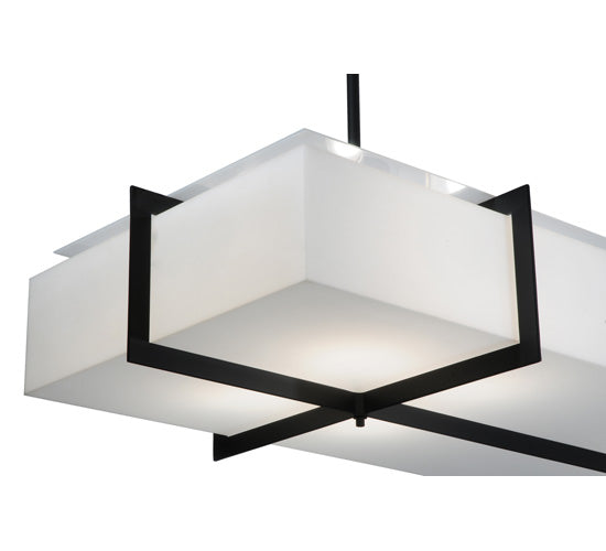 Meyda Lighting Chestnut Hill 99" 12-Light Blackwash Island Pendant Light With Statuario Idalight Shade