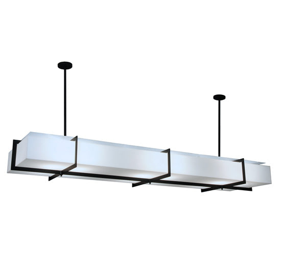 Meyda Lighting Chestnut Hill 99" 12-Light Blackwash Island Pendant Light With Statuario Idalight Shade