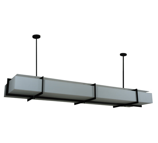Meyda Lighting Chestnut Hill 99" 12-Light Blackwash Island Pendant Light With Statuario Idalight Shade