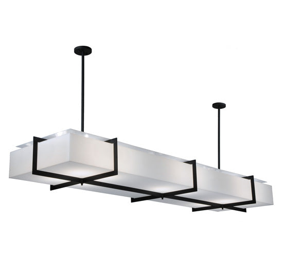 Meyda Lighting Chestnut Hill 99" 12-Light Blackwash Island Pendant Light With Statuario Idalight Shade